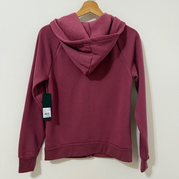 Bebe Sport Womens Full Zip Hoodie Burgundy Gold Logo Sweatshirt - Picture 4 of 8